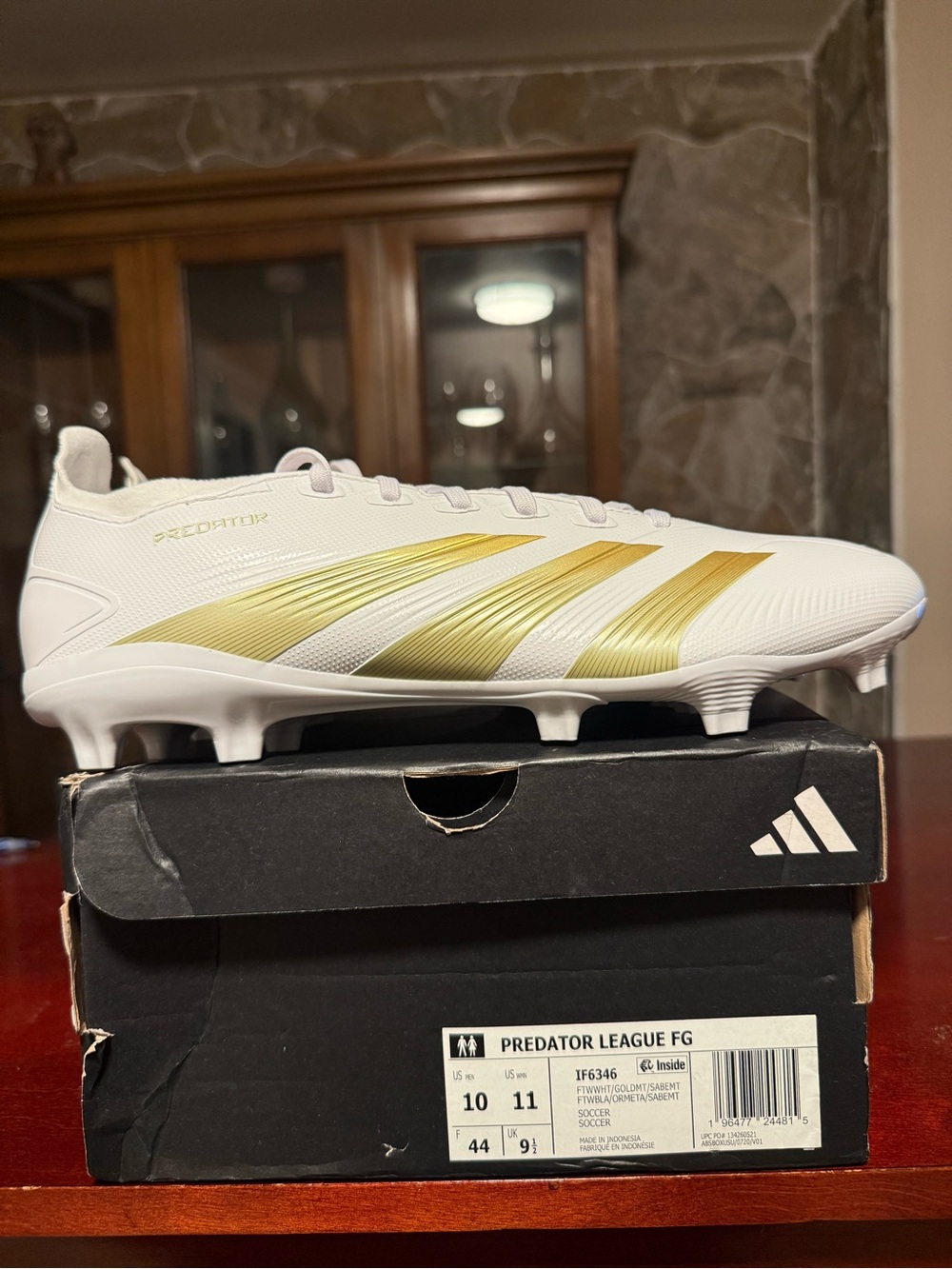 New Mens 10 Adidas Predator League Fg Soccer Cleats White Futbol Shoes IF6346